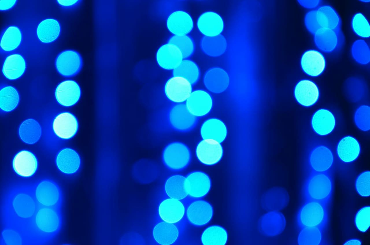 Soft blue points of light.